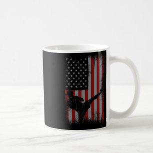 Retro American Flag Kickboxing Gift For Kick Boxer Coffee Mug