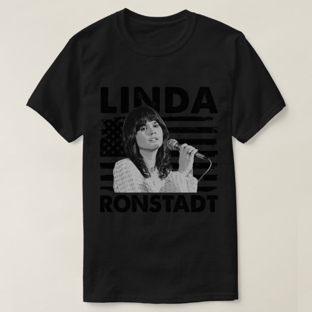 Retro American Flag Linda Ronstadt Music Gift Esse T-Shirt (Design Front)
