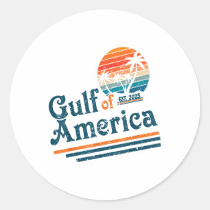Retro American Flag Mexico Classic Round Sticker