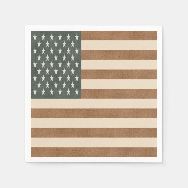 Retro American Flag  Napkin (Front)