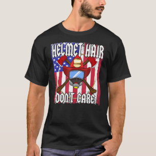 Retro American Flag Retired Firefighter Red Proud T-Shirt