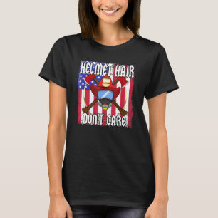 Retro American Flag Retired Firefighter Red Proud T-Shirt