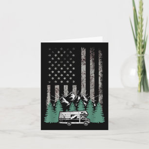 Retro American Flag Rv There Camper Camping Gift R Card