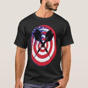 Retro American Flag Throw Darts for Dart Player Bu T-Shirt