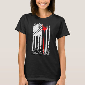 Retro American Flag Tractor Men Women Tractor Farm T-Shirt