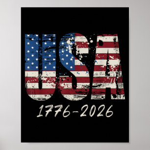 Retro American Flag USA 250th America Anniversary Poster