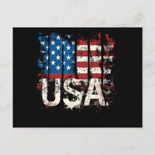 Retro American Flag USA 4th of July Enclosure Card