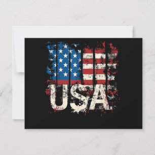 Retro American Flag USA 4th of July Thank You Card
