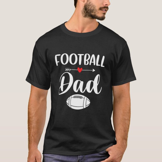 Retro American Football Dad Funny Sports Football T-Shirt (Front)