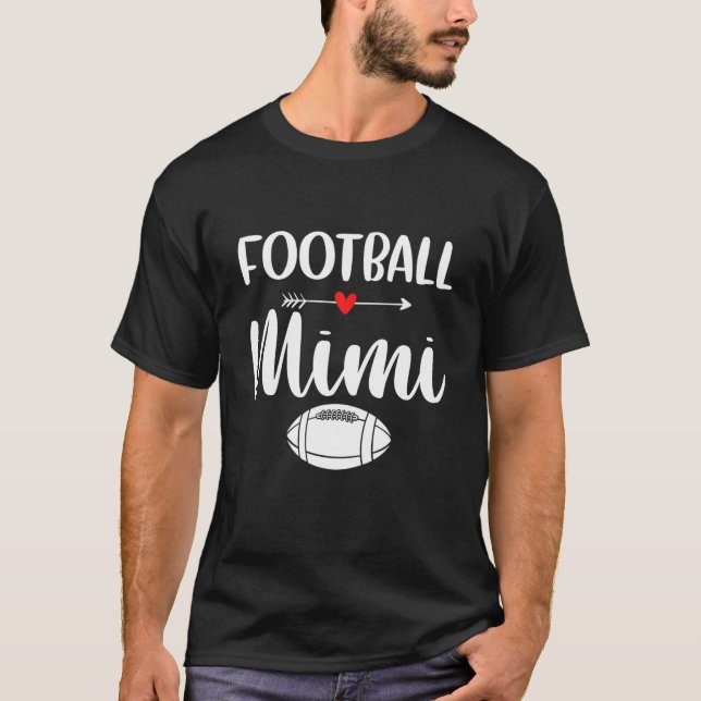 Retro American Football Mimi Funny Sports Football T-Shirt (Front)