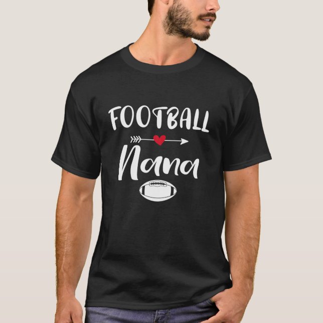 Retro American Football Nana Funny Sports Football T-Shirt (Front)