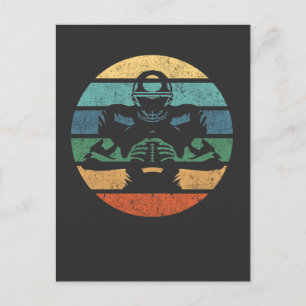 Retro American Football Player Vintage Sports Love Postcard
