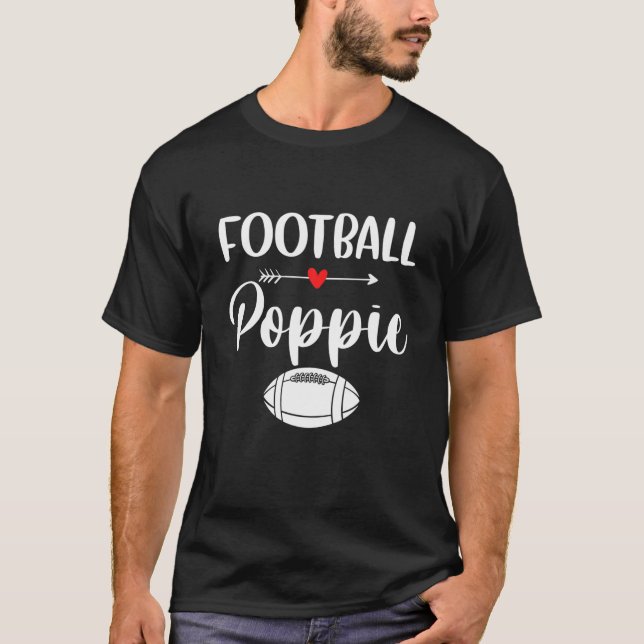 Retro American Football Poppie Funny Sports Footba T-Shirt (Front)