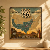Retro American Highway Journey Art