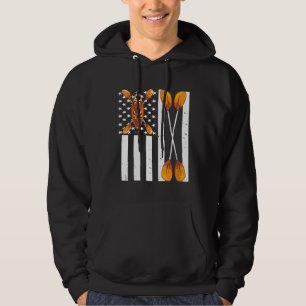 Retro American Kayaking Flag  Vintage Kayak USA Fl Hoodie