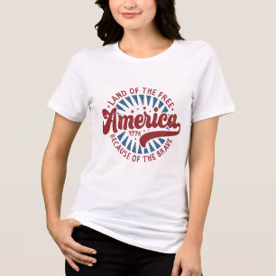 Retro American Land of the Free... Tri-Blend Shirt