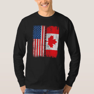 Retro American Maple Leaf Canadian Flag America Ca T-Shirt