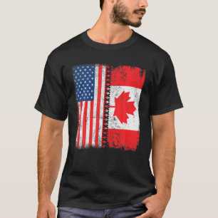 Retro American Maple Leaf Canadian Flag America Ca T-Shirt