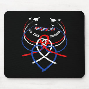 Retro American Patriotic Jets Usa Flag Happy Art J Mouse Mat