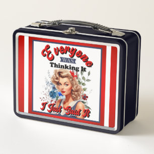 Retro American Pinup_ I Just Said It Metal Lunch Box