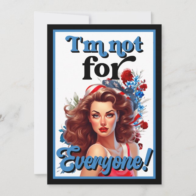 Retro American Pinup_ Not for Everyone Thank You Card (Front)