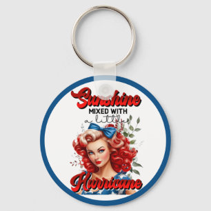 Retro American Pinup_ Sunshine Mixed Key Ring