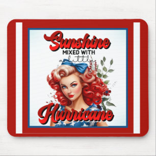 Retro American Pinup_ Sunshine Mixed Mouse Mat