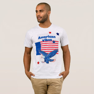 Retro American Vibes Royal Blue Patriotic T-Shirt