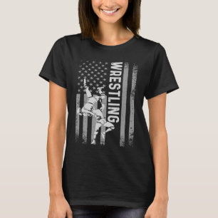 Retro American Wrestling Apparel US Flag Wrestling T-Shirt