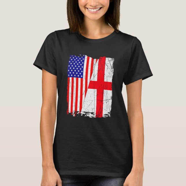 Retro American X0008 England Flag Men Women Patrio T-Shirt (Front)