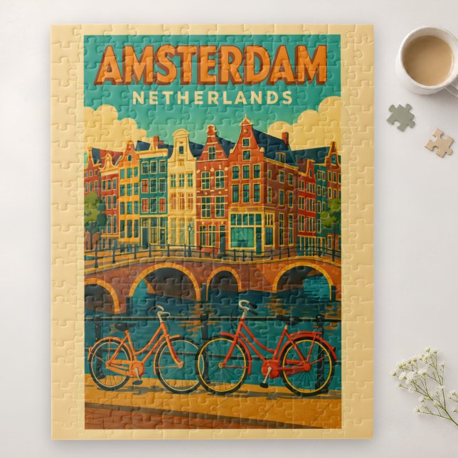 Retro Amsterdam Netherlands Jigsaw Puzzle (Creator Uploaded)