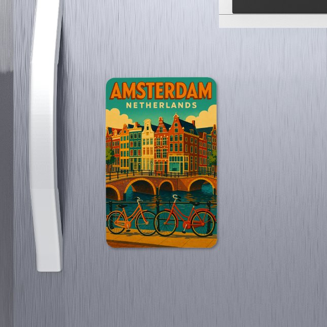Retro Amsterdam Netherlands Magnet (Creator Uploaded)