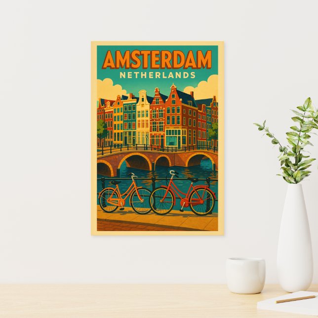 Retro Amsterdam Netherlands Photo Print (Creator Uploaded)
