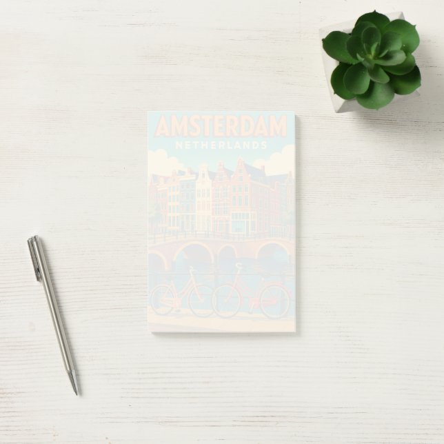 Retro Amsterdam Netherlands Post-it Notes (Office)
