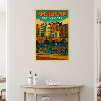 Retro Amsterdam Netherlands Poster