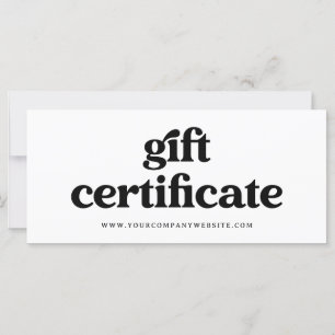 Retro and Boho Black and White   Gift Certificate