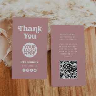 Retro and Boho Branding Thank You Packing Card