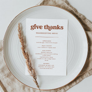 Retro and Boho   Thanksgiving Dinner Menu