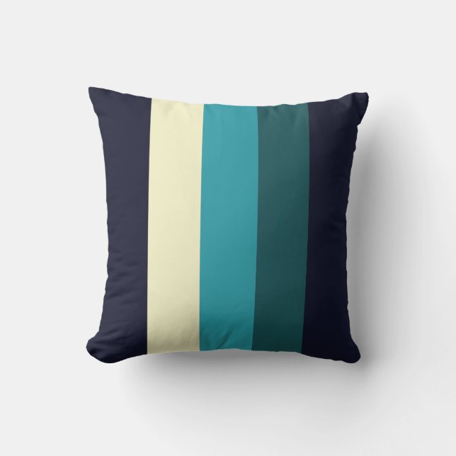 retro and mod colour scheme striped pillow (Front)