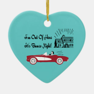 Retro and Vintage Bunco Red Convertible Ceramic Tree Decoration