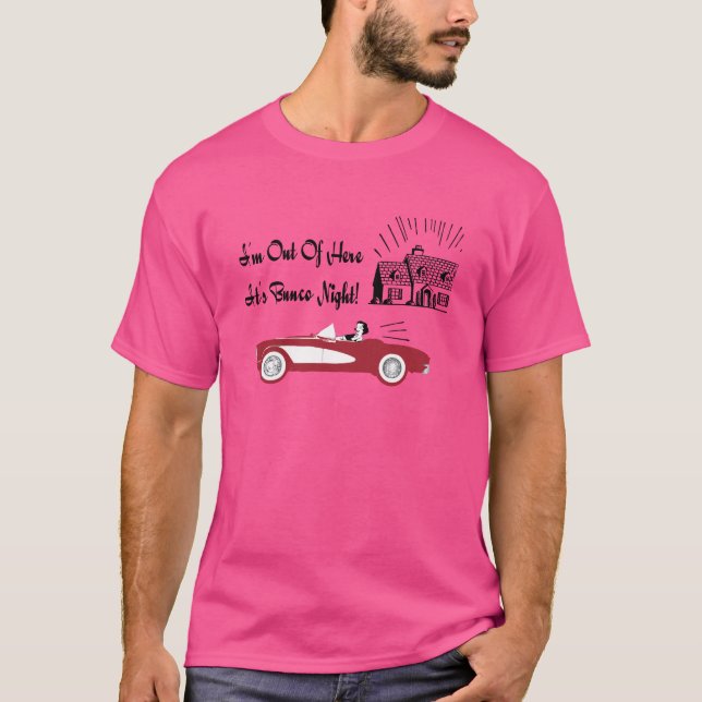 Retro and Vintage Bunco Red Convertible T-Shirt (Front)