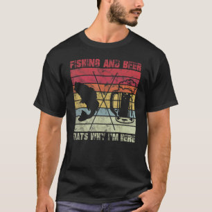 Retro Angler Fishing And Beer For Fishermen T-Shirt