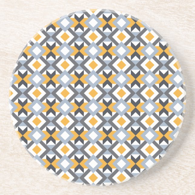 Retro Angles Abstract Geometric Pattern Coaster (Front)