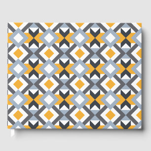 Retro Angles Abstract Geometric Pattern Guest Book