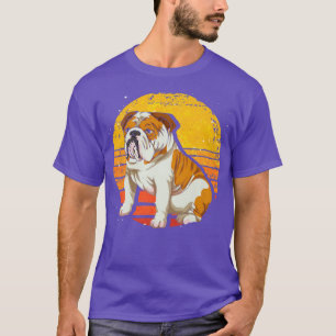 Retro Animal Dog Lover Pet Owner English Bulldog  T-Shirt
