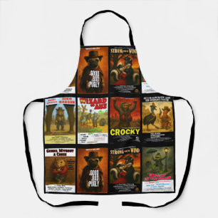 Retro Animal Movie Poster Parodies Apron