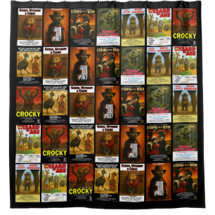 Retro Animal Movie Poster Parodies Shower Curtain