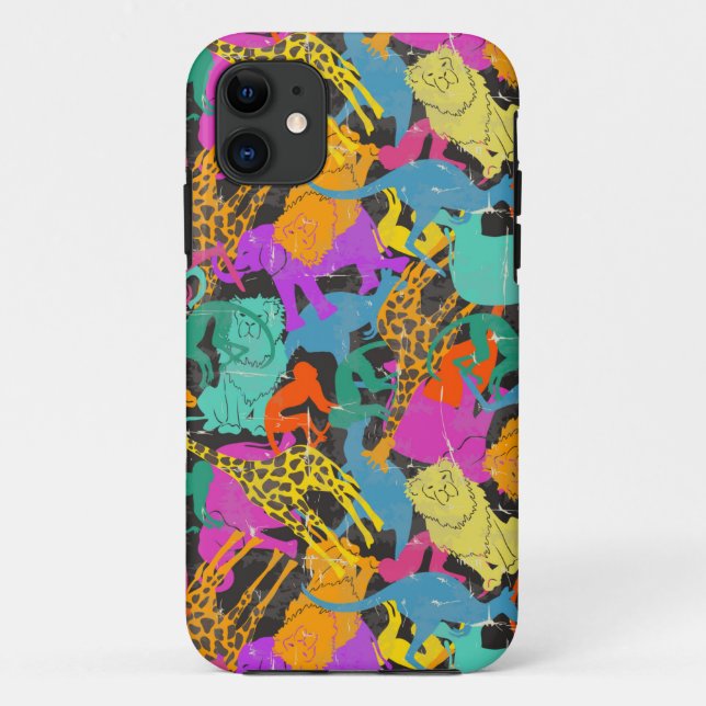 Retro Animal Silhouettes Pattern Case-Mate iPhone Case (Back)