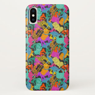 Retro Animal Silhouettes Pattern iPhone X Case