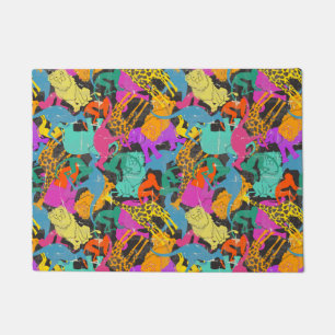 Retro Animal Silhouettes Pattern Doormat
